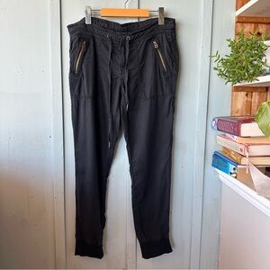 True Religion Black Joggers with Zippered Pockets